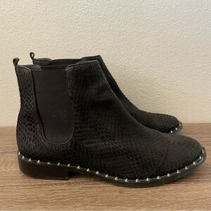 Schutz Black Studded Chelsea Boots, Size 9.5